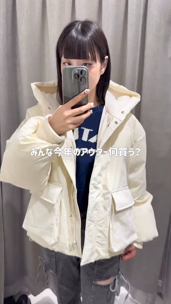 フラップポケットファイバーダウンジャケット