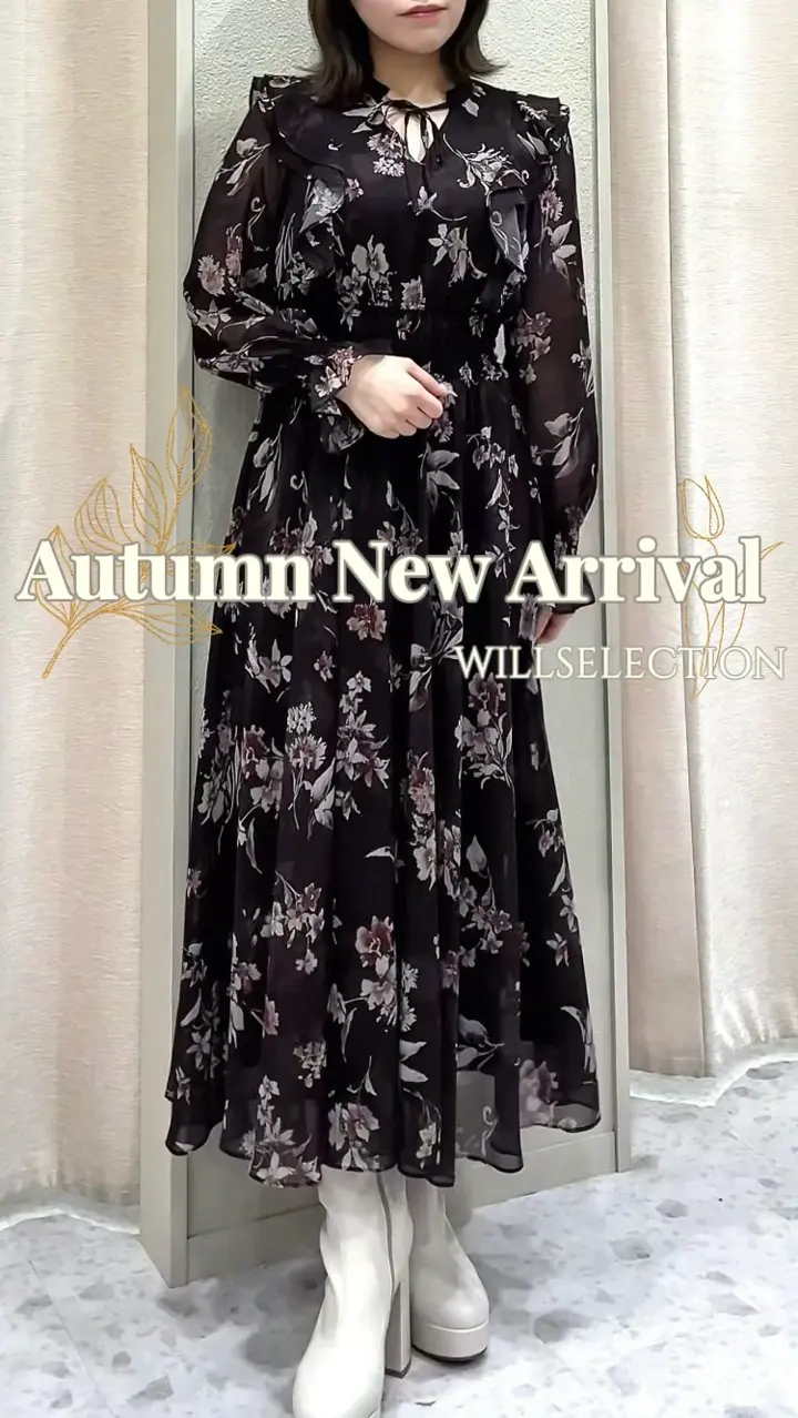 ✨プランテーション✨ワンピース ＳリンクフラワーJQ フラワープリントカシュクールワンピース／接触冷感(マキシ・ロング