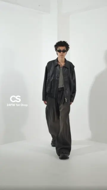 CS】multi vegan leather blouson (black) | OUR BRAND,Chikashitsu +