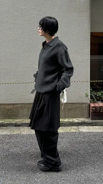 受注制【Chikashitsu +】wool touch lib knit polo (4color