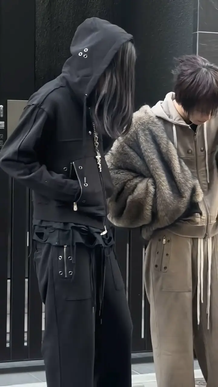 【Rosen Kreuz】layered crop double zip up Rosen Kreuz】EYELET EDGE Set-Up ZIP-UP HOODIE | OUR BRAND,Rosen