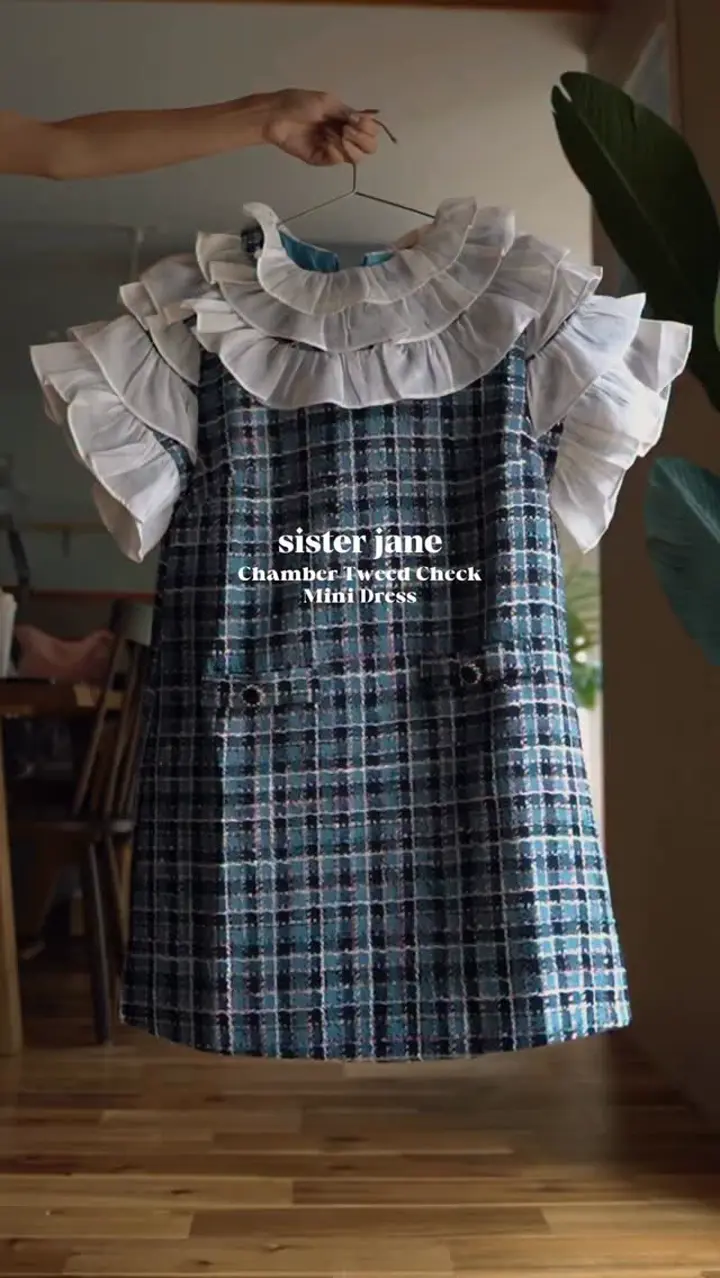 【美品】sister janeギンガムチェック フリル　クロップド　タンク 美品】sister janeギンガムチェック フリル クロップド タンクの通販は