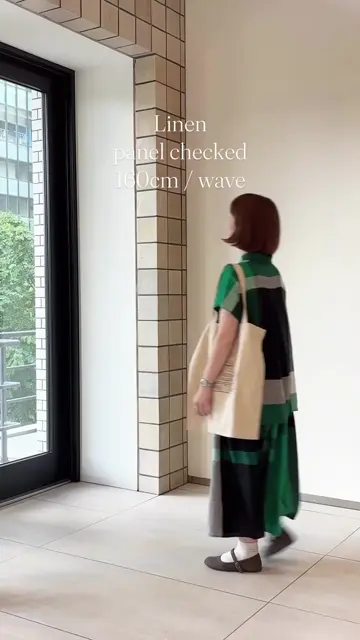 ♪極美品 ノップドゥノッド リネンパネルチェック プルオーバーブラウス 綿麻ブロックチェックプルオーバーブラウス(ブラウス・シャツ