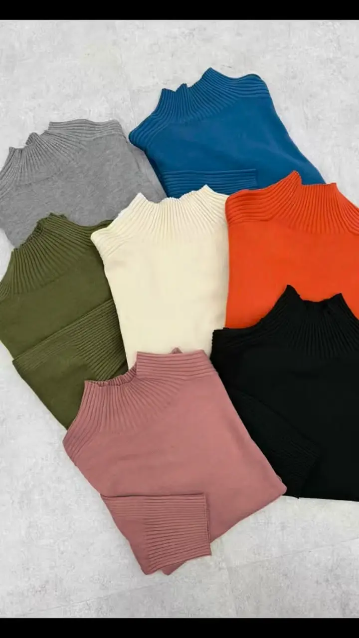 トレーナーがカジュアルすぎる方に！洗えるリブハイネックニット