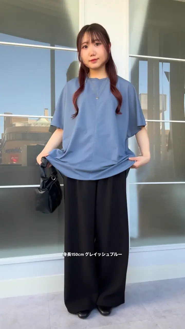 Tシャツ感覚なのにきちんとブラウス見え！カットジョーゼット半袖プル