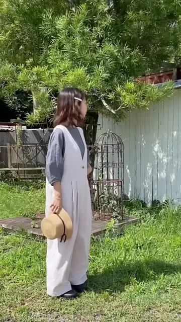 ista-ire】秋冬にも使えるタックサロペットｰリネン服と暮らしの