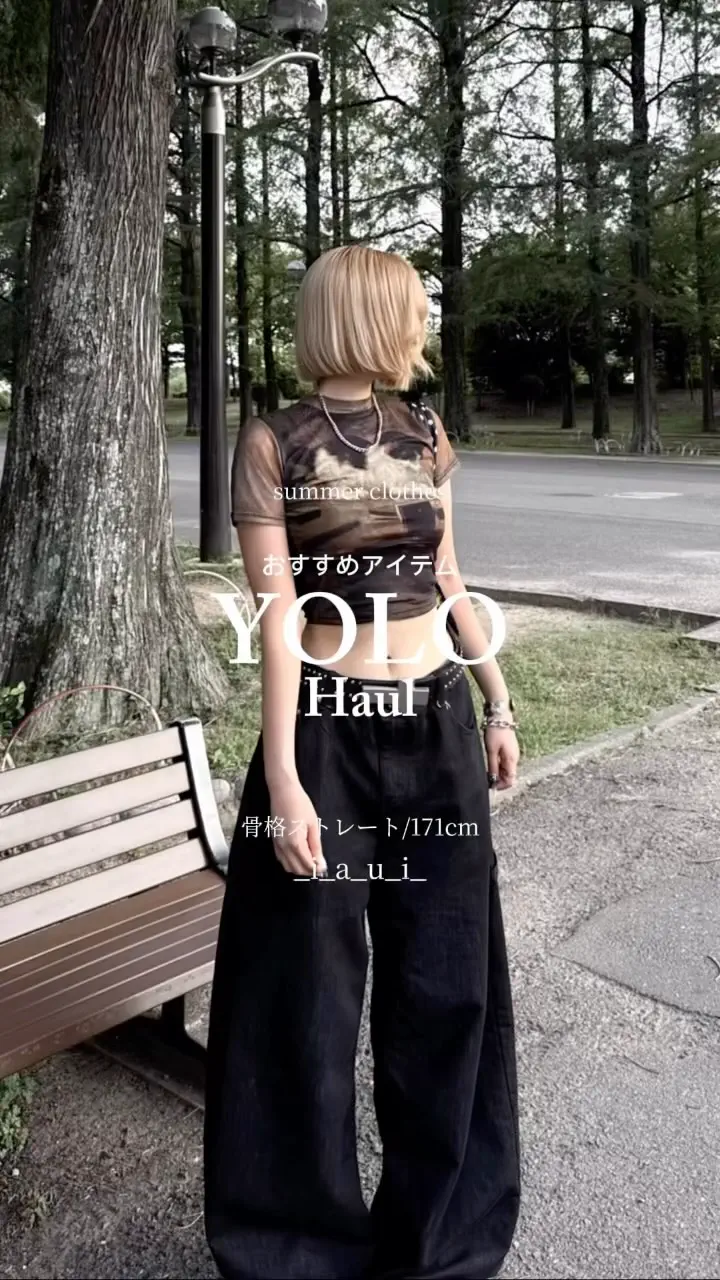 ヒッコリーストライプワイドデニムパンツ RR0181 – YOLO（ヨロ