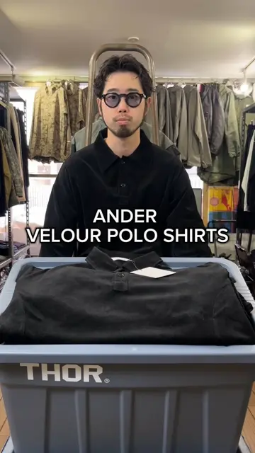 ANDER VELOUR POLO SHIRTS / BLACK - TEENAGER Online Store