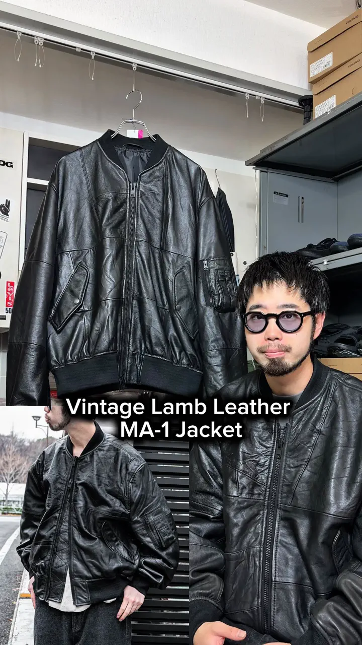 Vintage Black Lamb Leather MA-1 Jacket - TEENAGER ONLINE STORE