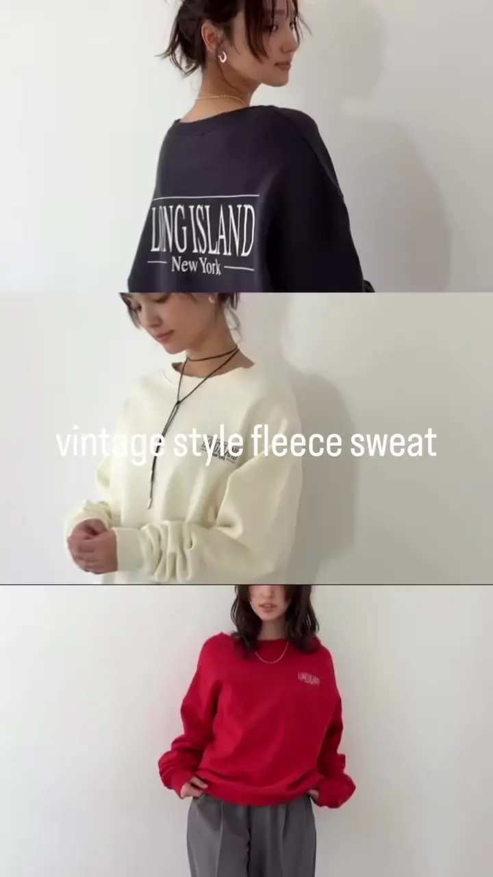 ゆるっとこなれ感】ヴィンテージライクスウェット/冬服/長袖/刺繍/裏