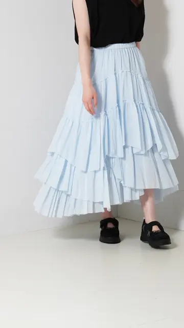 コットンティアードスカート BLACK | ALL ITEM | ROOM903 online