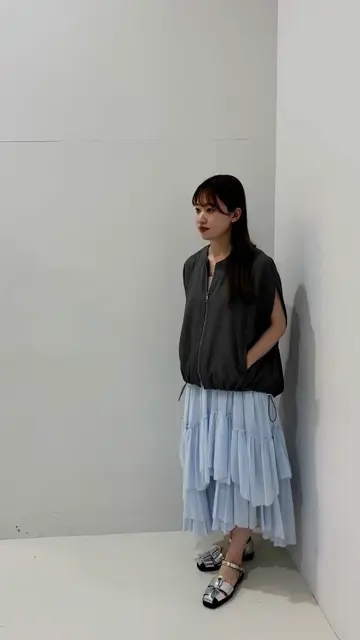 コットンティアードスカート SAX | SKIRT,フレアスカート | ROOM903 online