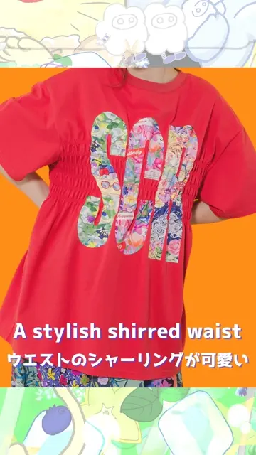 152665：SCRロゴ花柄 シャーリングTシャツの通販-ScoLar