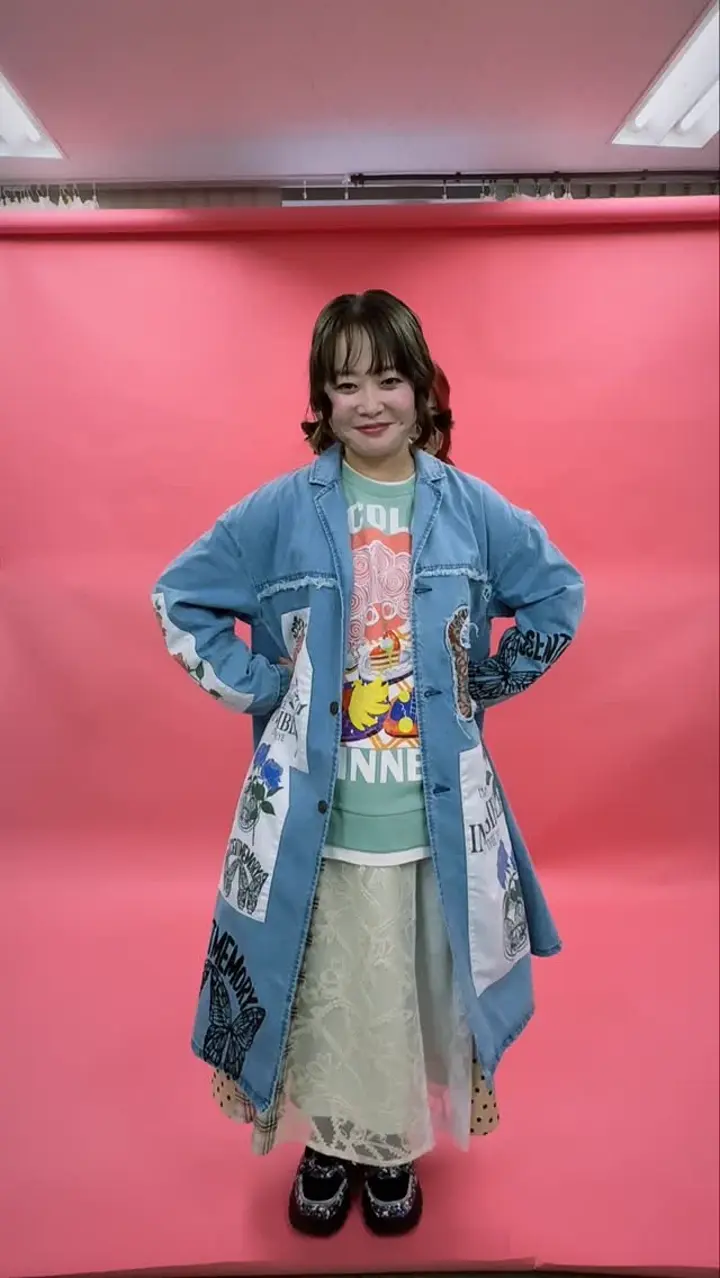 161608：アップリケ×刺繍デニムorツイルロングコートの通販-ScoLar