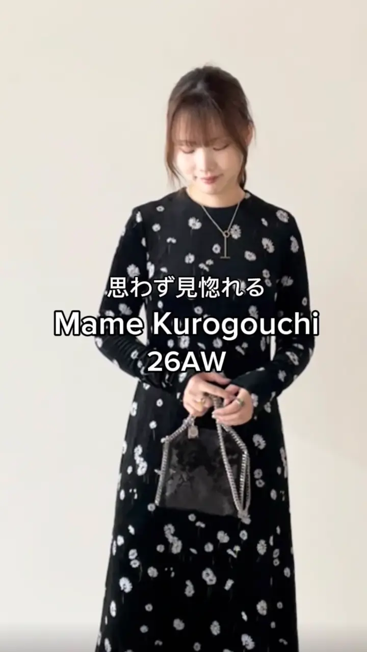 Mame Kurogouchi(マメ クロゴウチ)】 Velour Jersey Floral Dress
