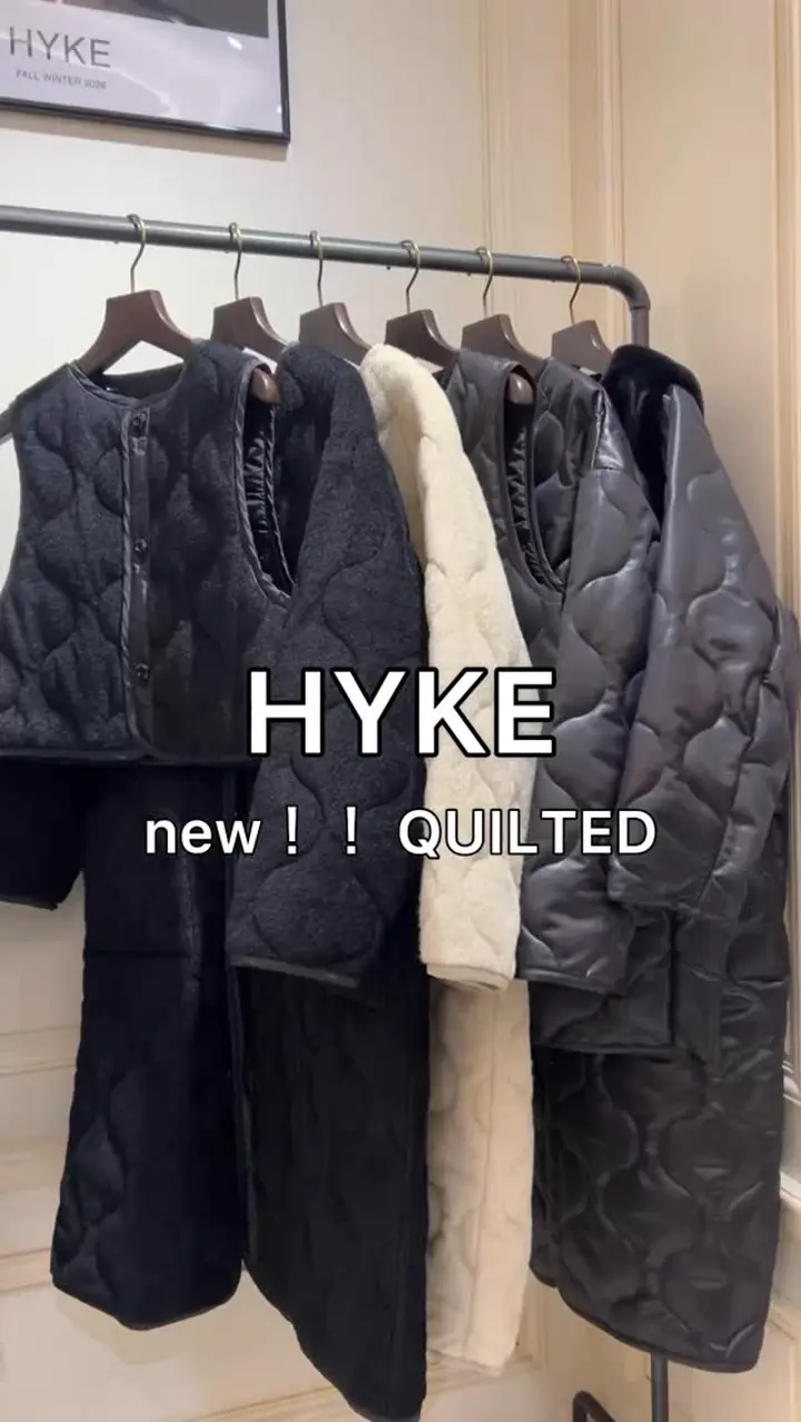 HYKE(ハイク)】 FAUX LEATHER QUILTED CROPPED VEST｜PARIGOT ONLINE