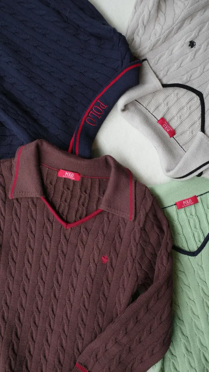POLO BCSコラボ】ケーブルラインニットワンピース｜ラグナムーン