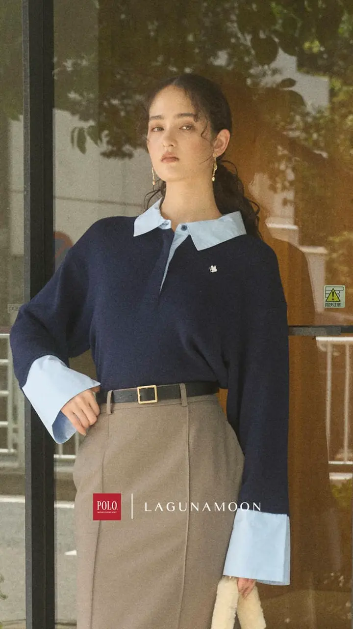 POLO BCSコラボ】シャツカラーカフスニットプルオーバー｜ラグナムーン