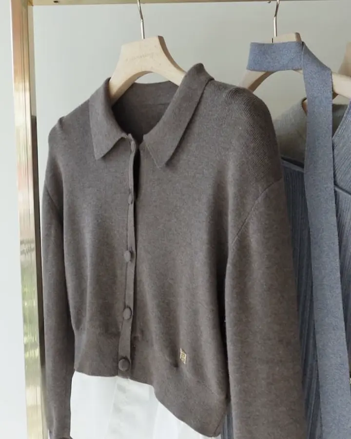 ペプラムドッキングニットカーディガン｜ラグナムーン（LAGUNAMOON