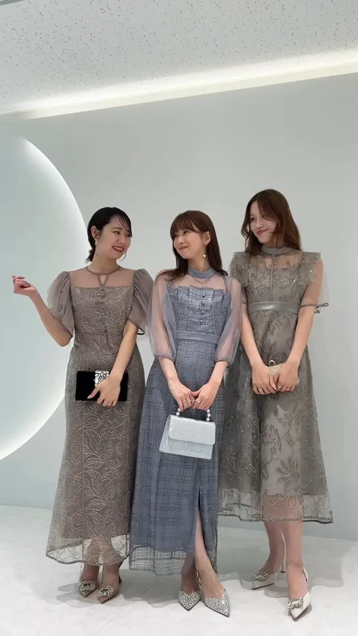 当日発送】ラメチェックチュールボレロIライン結婚式ドレス