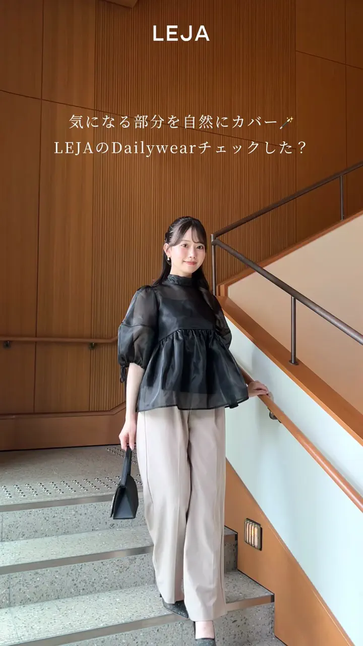 Same-day shipping] Sheer organza high-neck back ribbon blouse
