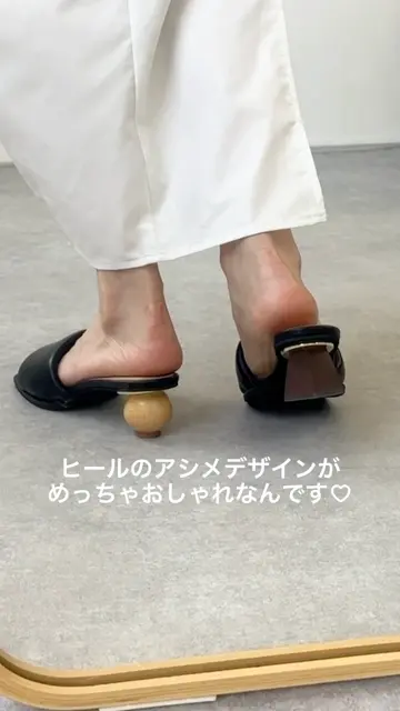 swell vintage ミュール　サンダル　25センチ アシンメトリーウッドヒールのパデットミュールサンダル | SESTO