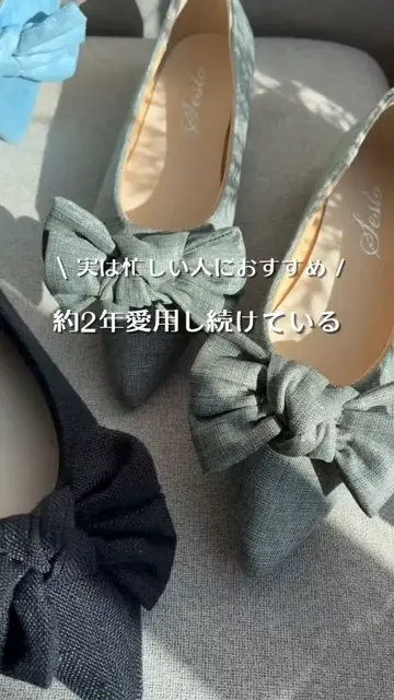 ポインテッドトゥリボンフラットパンプス【公式ショップ