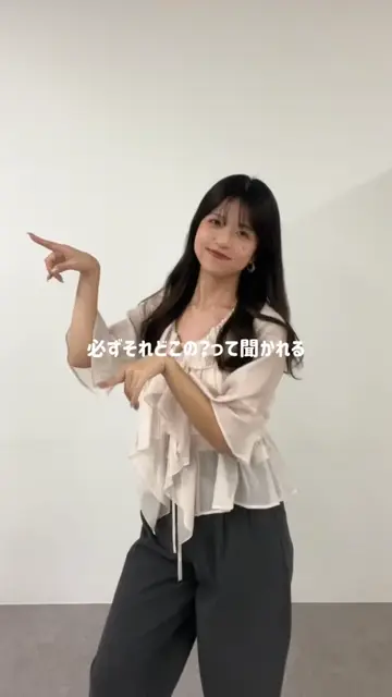 _chipi2x セレクト】楊柳シアーラッフル5分袖ブラウス | Remind me and