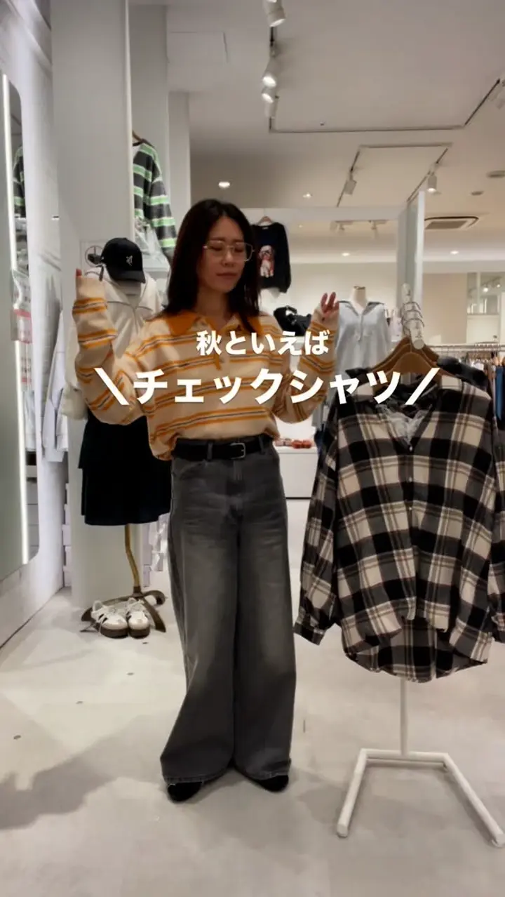 mebiuse⭐ チェックタケノコタックブラウス | Remind me and forever(リマインド