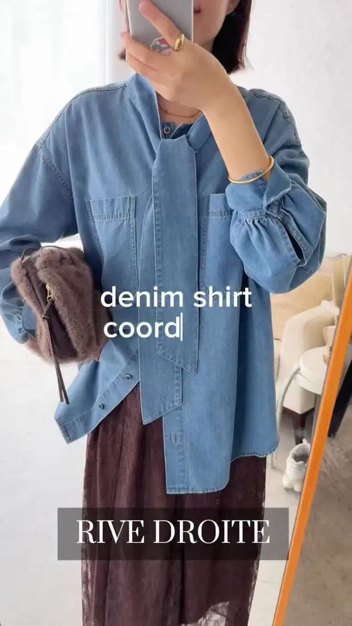 抜け感】デニムボウタイシャツ | RIVE DROITE(リヴドロワ)レディース
