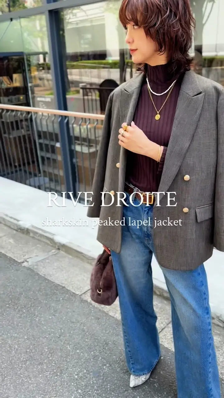 美シルエット】シャークスキンピークドラペルジャケット | RIVE DROITE