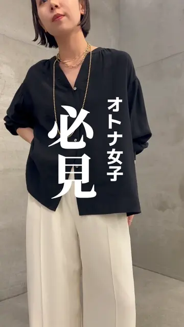 SNSで話題／すっきりブラウス】リネンライクスキッパーブラウス