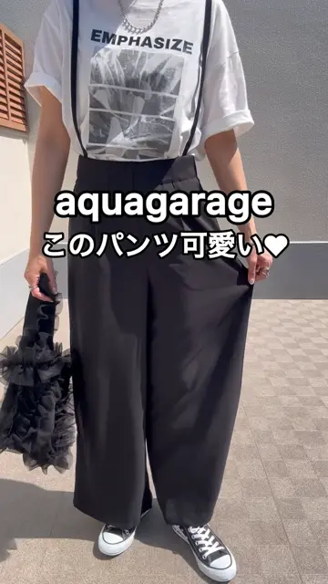 aquagarage公式】リネンライクサスペンダー付きパンツ｜大人