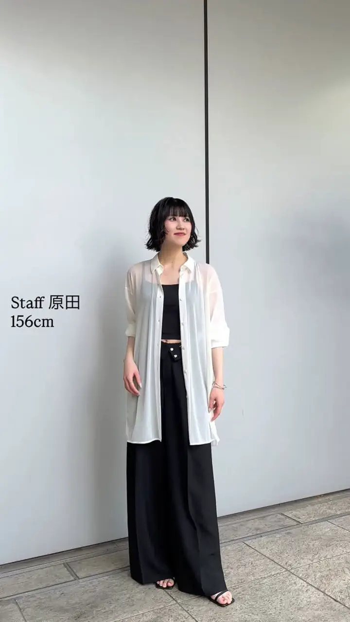 uncrave トリコットシフォン ロングシャツ 