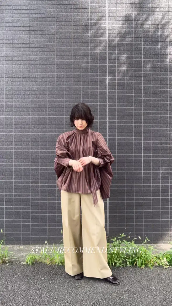uncrave チノギャバジン ワイドトラウザー 