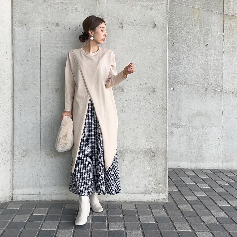 最終値下げ価格】スリットワンピース レディース 秋 冬 M L 長袖