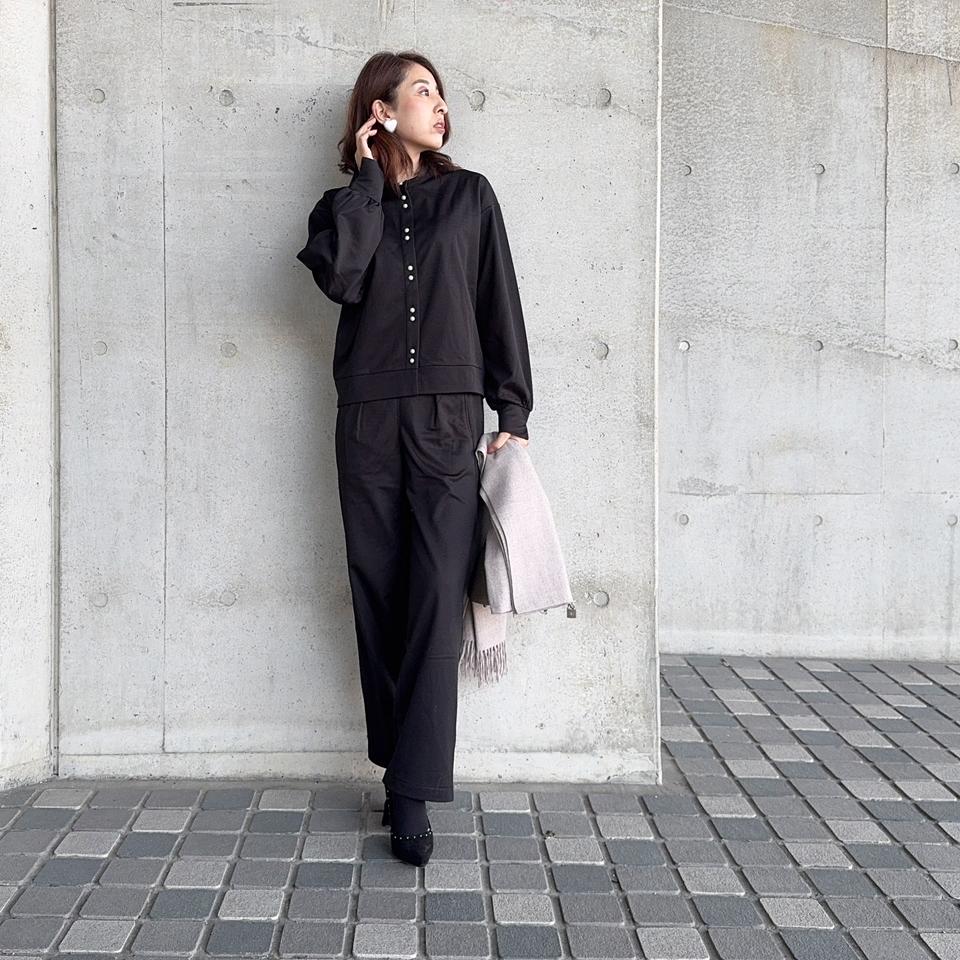 セットアップ可】タック入りエッグパンツ レディース 春 秋 冬 M