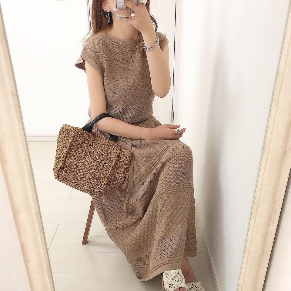 試着♡AGAWD♡クロシェ2wayジレワンピース♡送料込み anyfee/プラスサイズ】2wayクロシェレース編みジレワンピース