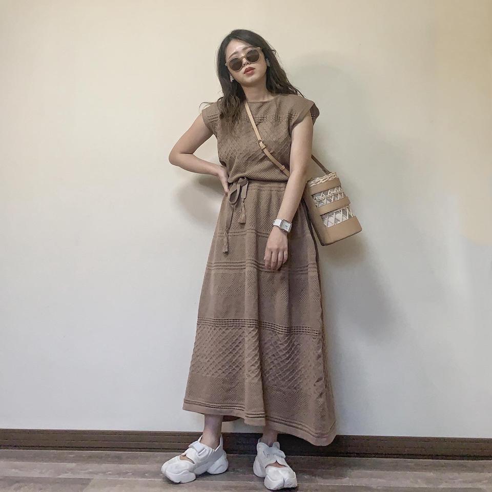 試着♡AGAWD♡クロシェ2wayジレワンピース♡送料込み anyfee/プラスサイズ】2wayクロシェレース編みジレワンピース