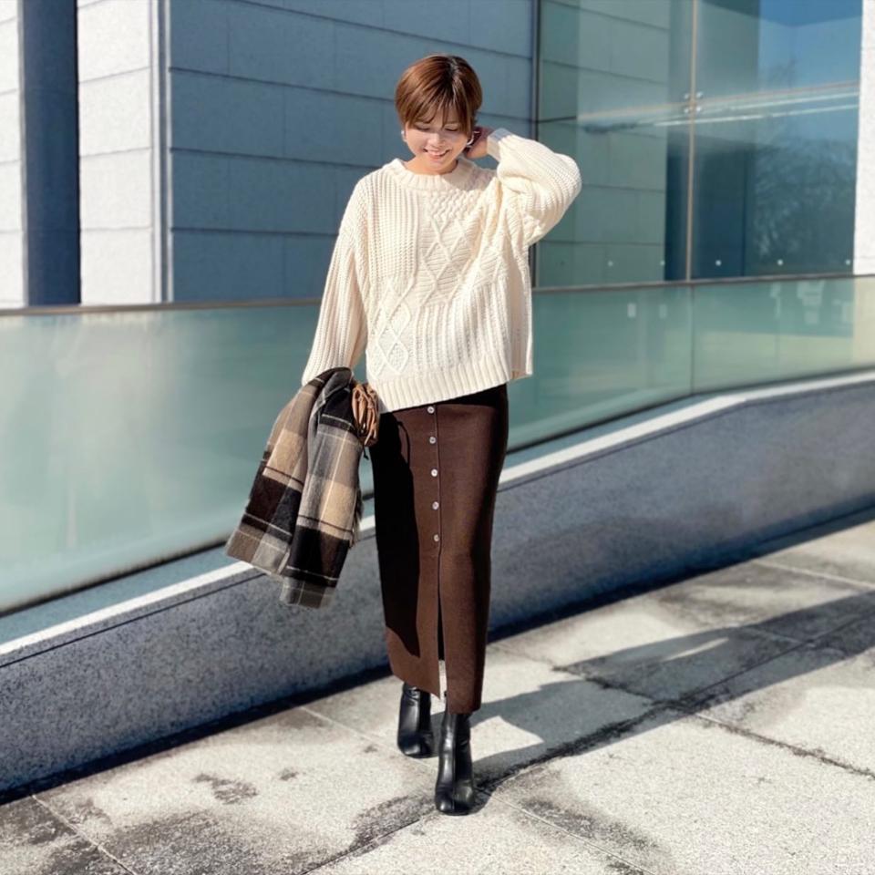 ニットタイトスカート レディース 秋 冬 M L ロングスカート | アクア