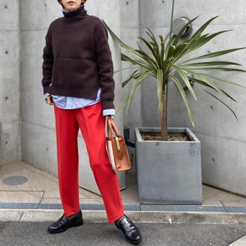 00s~ リネン100% 1タック スラックス バルーンパンツ ドレープ 光沢 Bonjour Sagan スラックス パンツ 2タックベルトレススラックス