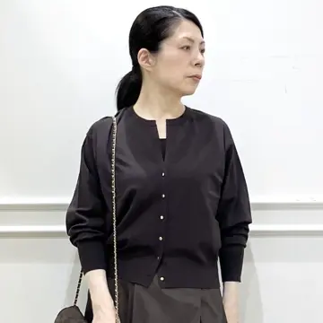 23区パンツ&ブラウス 接触冷感/UVカット】ドライスラブストレッチ スキッパー