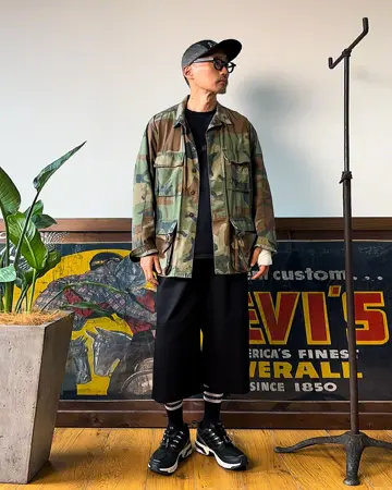 実物 USED 米軍 BDU WOODLAND CAMO ジャケット 中期型 リップストップ