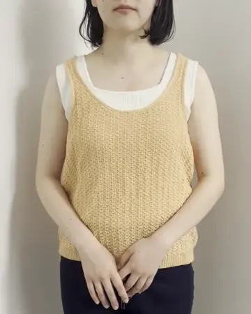 タック編みタンクトップニット/洗える(ニット・セーター) | MK MICHEL