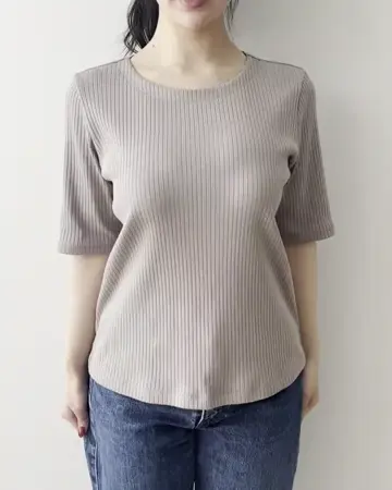 tシャツ ワイドテレコリブカットソー/洗える レディース ワイドテレコリブカットソー/洗える(カットソー・Tシャツ) | MK