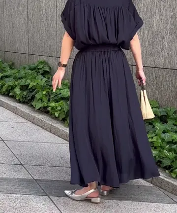 サテンガウチョパンツ/接触冷感/洗える(ガウチョ・ワイドパンツ