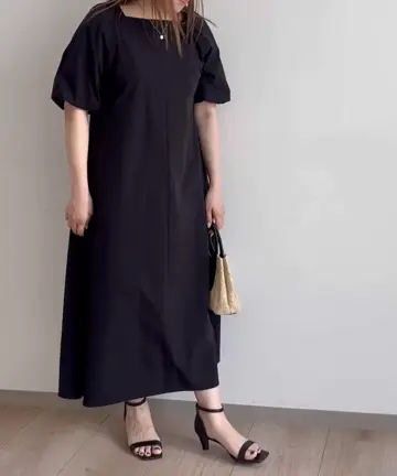 スクエアネックタフタワンピース/撥水/UVカット/接触冷感/洗える