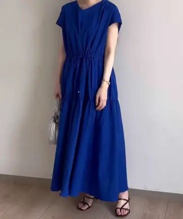 Vネックフレンチスリーブワンピース/洗える(ワンピース) | MK MICHEL