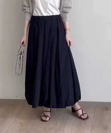 バルーンシルエットスカート/UVカット/接触冷感/洗える(ロング・マキシ