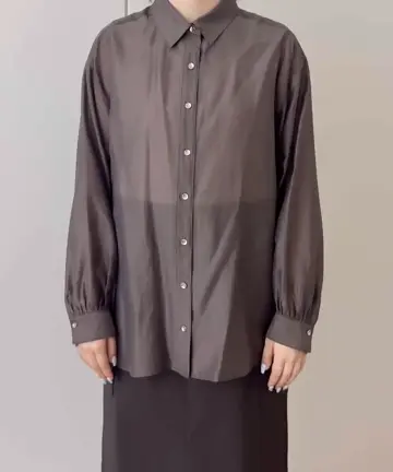 litmus Her Praha シースルーブラウス ブラック miniministore シースルーブラウス ドット柄シアーシャツ
